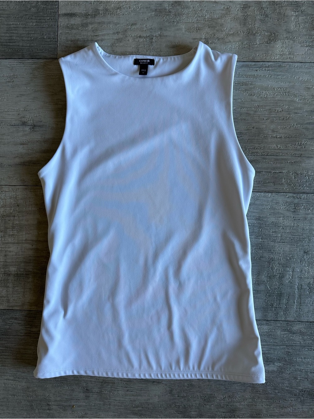 Express Body Contour White Sleeveless Top M